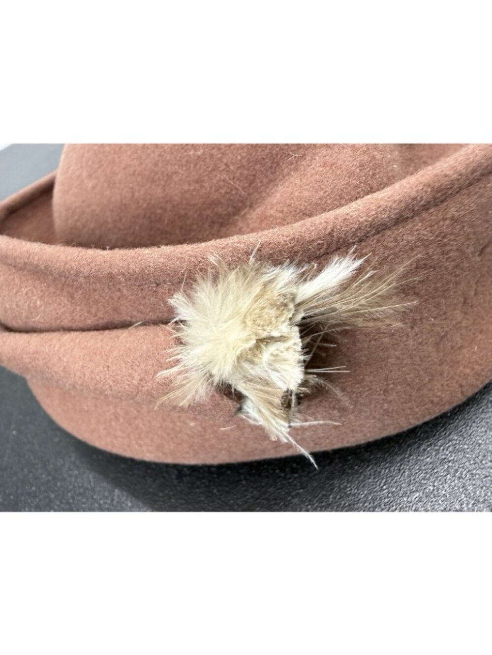 Geo W Bollman Co. Women's Excello Pillbox Hat Tan 100% Wool Felt - Picture 2 of 12